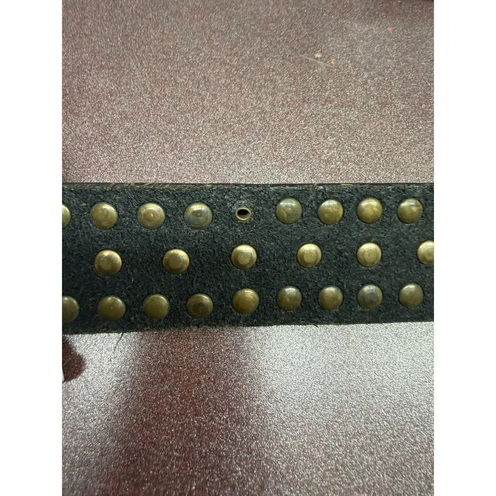 Unisex Dolce & Gabbana Leather Heavily Studded Belt Black & Bronze Size 100 46